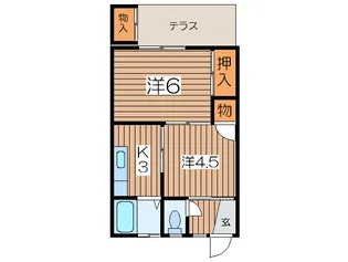 テラスTENSHOW【1階】の間取り