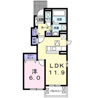 愛知県名古屋市守山区下志段味3【アパート】の間取り