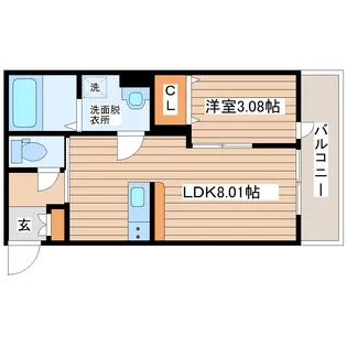 フォリアビレッジ長町南A【3階】の間取り