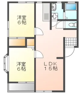 岡山県岡山市東区西大寺松崎【アパート】の間取り