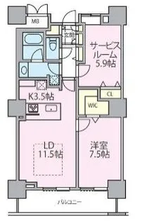 ロイヤルパークスタワー南千住【20階】の間取り