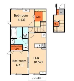 東京都小平市小川町1【アパート】の間取り