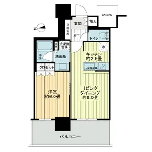 ライオンズタワー柏【8階】の間取り