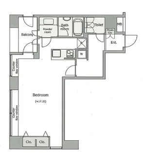 レジディアタワー麻布十番【5階】の間取り