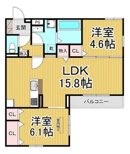 クラシスト甲子園一番町2【2階】の間取り