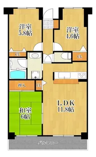 神奈川県横浜市鶴見区北寺尾5【マンション】の間取り