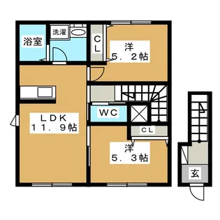 ヒールコートV【2階】の間取り