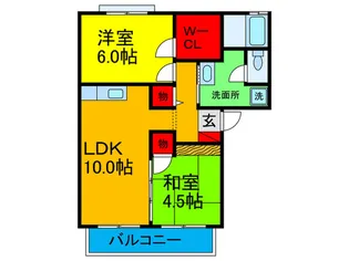 グリーンバレーA【1階】の間取り
