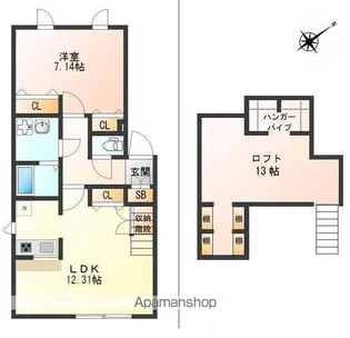 東京都府中市南町6【アパート】の間取り