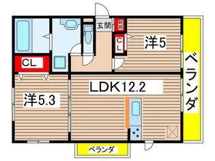ベル・クローバー嵯峨野【2階】の間取り