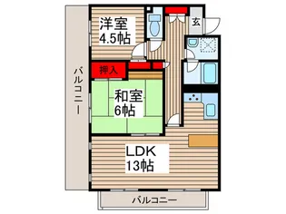 ザ・ルネサンスヒルズI【4階】の間取り