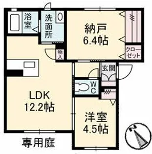 コンフォーザ庚午中【1階】の間取り