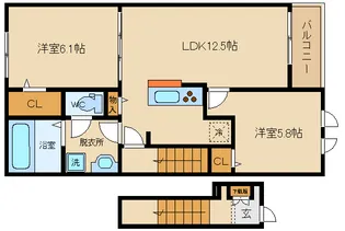 大阪府羽曳野市野々上3【アパート】の間取り