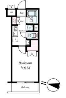 エクセリア二子多摩川II【4階】の間取り