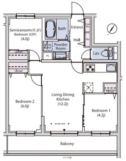 Weave Base -Heiwadai 平和台【2階】の間取り