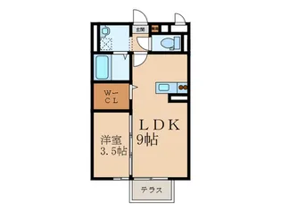 【エイブル管理】セジュールオッツ壱番館【3階】の間取り