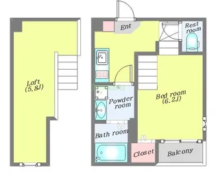アゼリア八本松【1階】の間取り