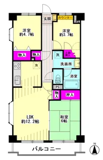 エンゼルハイム大鳥居第10【7階】の間取り
