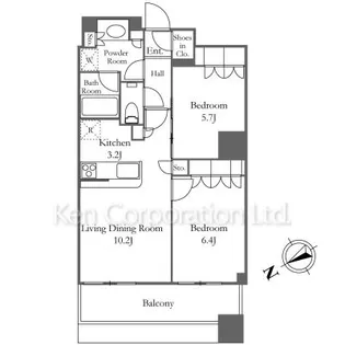 ザ・パークハウス西新宿タワー60【18階】の間取り