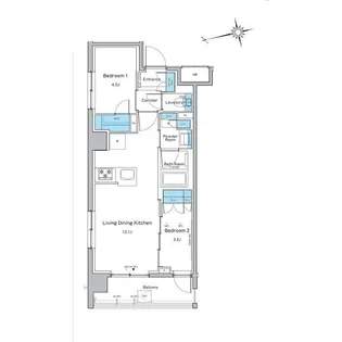 ルフォンプログレ品川戸越【4階】の間取り
