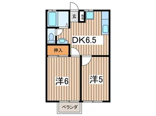 スカイハイツ内田【2階】の間取り