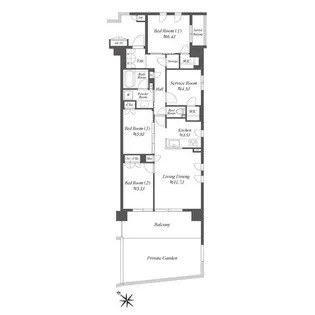 ザ・ケンジントン・レジデンス横濱片倉【1階】の間取り