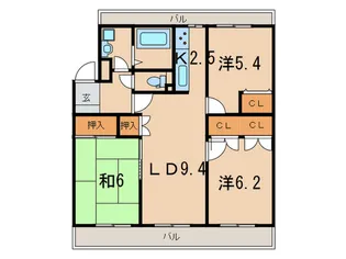 テレパレス港南台【5階】の間取り