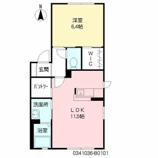 ヒルビレッジ B【1階】の間取り