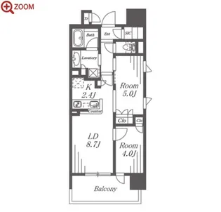 ブランズ大阪福島【7階】の間取り