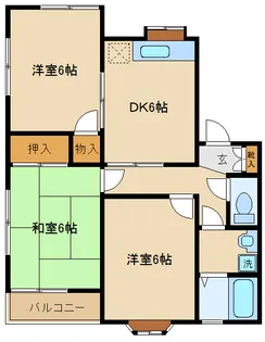 岩間サンシャインハイツ【1階】の間取り