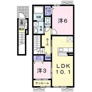 モデルノ ドマーニIII【2階】の間取り