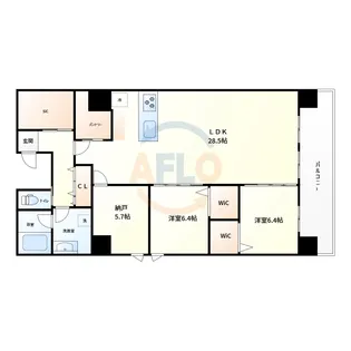 GLAM STELLA松屋町【9階】の間取り