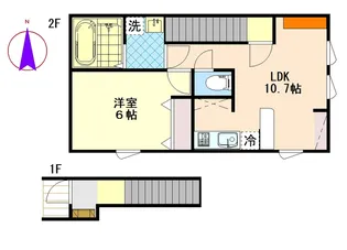 林ノ杜350米沢駅前【2階】の間取り