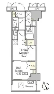 リーフシティ市川 ザ・レジデンス【4階】の間取り
