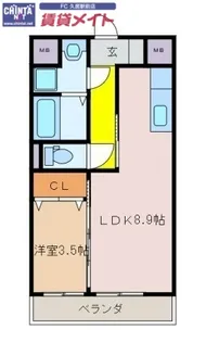 シンフォニー半田【4階】の間取り
