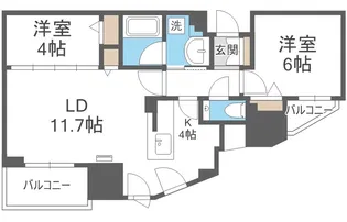 ブランズ新札幌【11階】の間取り