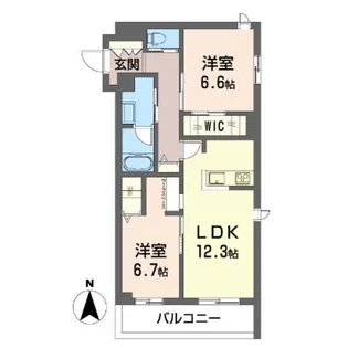 グランドールいずみ野【1階】の間取り