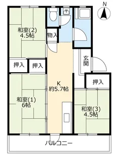 UR有野【3階】の間取り
