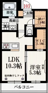 カデンツァ羽根木【1階】の間取り