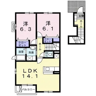 ジュピター【2階】の間取り