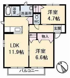 メゾン ド セードル B棟【1階】の間取り