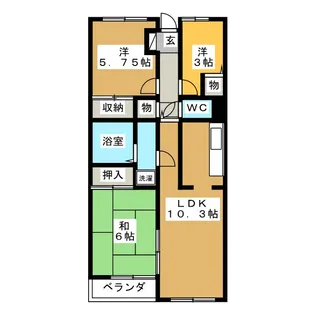 イーハトヴ津田沼【2階】の間取り