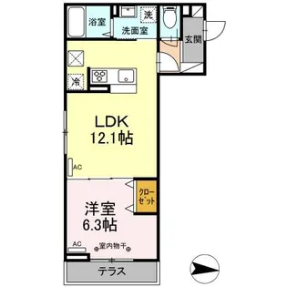 ヴィルソレイユ西荻II【1階】の間取り