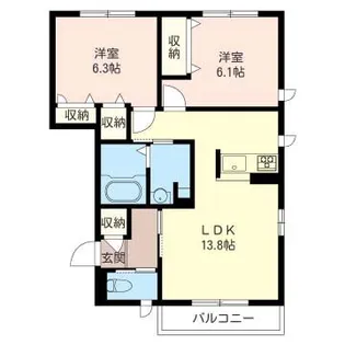 カーサ・グラシアス D【2階】の間取り