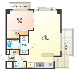 メロディハイム野田阪神【6階】の間取り