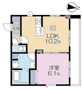 ゆりの木テラス経堂【2階】の間取り