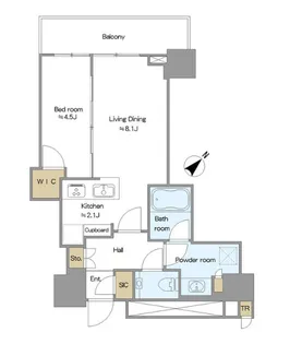 MID TOWER GRAND【18階】の間取り