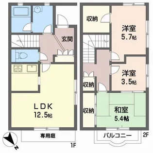 三木メゾネットの間取り