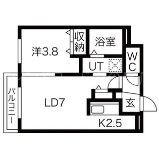 Tela bianca月寒中央(テーラ・ビアンカ)【3階】の間取り