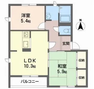 メゾンドヴェール【1階】の間取り